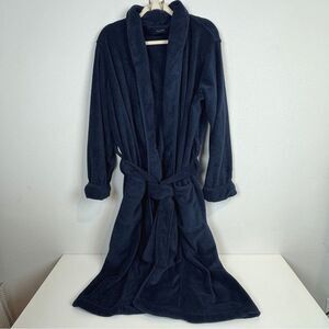 Club Room Men’s Navy Blue Plush Robe One Size